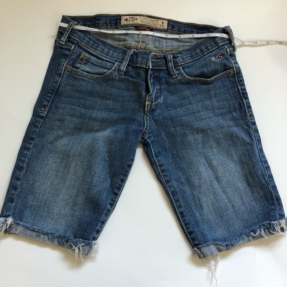 Hollister Low-rise stretch long length jean shorts